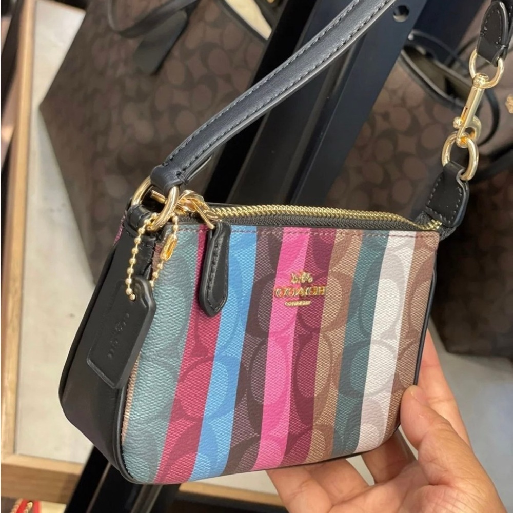 NWT Coach Nolita 15 In Signature Canvas With Stripe Print C6021 Multi - Picture 6 of 11